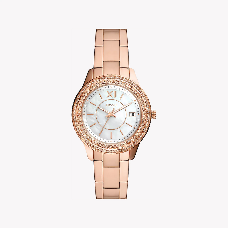 Fossil Women's Rose Gold Watch, White Dial | Es5131 by i-watch
