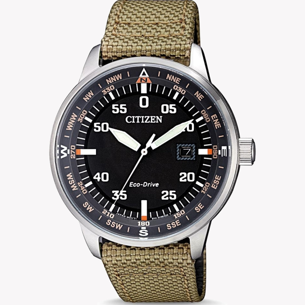 CITIZEN BM7390-14E - MODERN RUGGED ELEGANCE MEN'S ECO-DRIVE WATCH with Olive Nylon Band-i-Watch-4