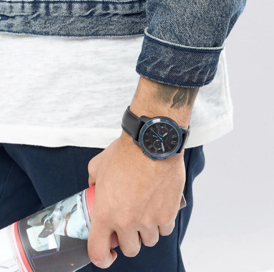 FOSSIL FS5342 RUGGED ELEGANCE - MODERN MEN'S BLUE DIAL STAINLESS STEEL WATCH-i-Watch-4