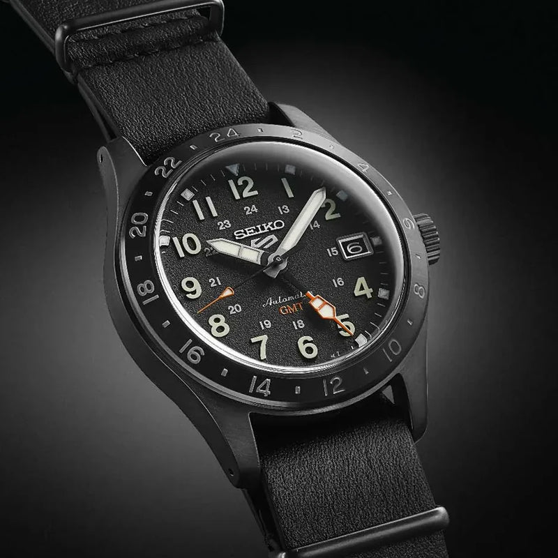 Seiko Men's Black Leather Watch, Black Stainless Steel | Ssk025k1 by i-watch
