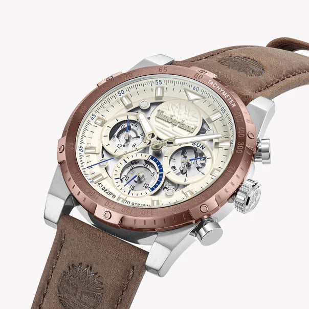 Bold Utility Men's Brown Leather Watch, Silver Case | Timberland by i-watch