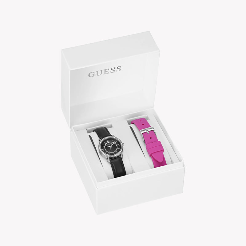 Guess Women's Silver Watch, Black Dial | Gw0643l1 by i-watch