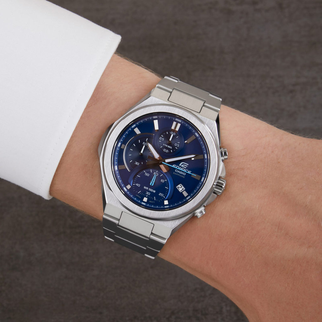 CASIO EFB-700D-2AVUEF - TIMELESS PRECISION WITH BLUE DIAL - MEN'S STAINLESS STEEL CHRONOGRAPH WATCH-i-Watch-3