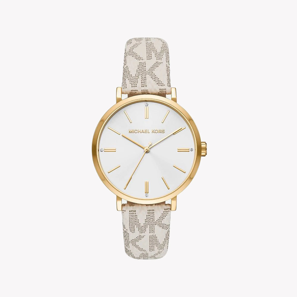 Michael Kors Men's Gold Watch, Beige Leather Band | Mk2946 by i-watch