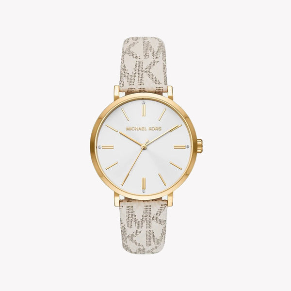Michael Kors Men's Gold Watch, Beige Leather Band | Mk2946 by i-watch