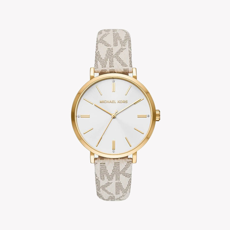 Michael Kors Men's Gold Watch, Beige Leather Band | Mk2946 by i-watch