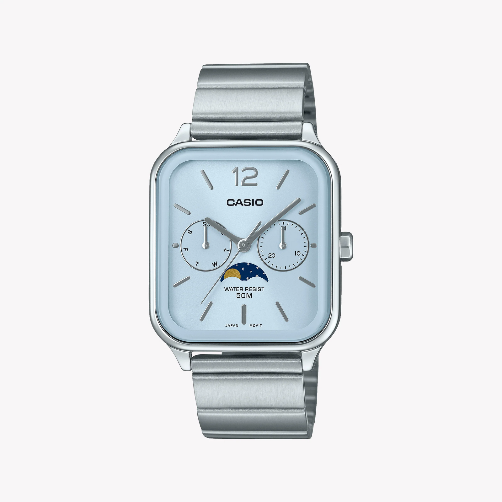 Casio Men's Silver Stainless Steel, Blue Dial | Mtp-M305d-2avdf by i-watch