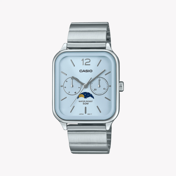 Casio Men's Silver Stainless Steel, Blue Dial | Mtp-M305d-2avdf by i-watch