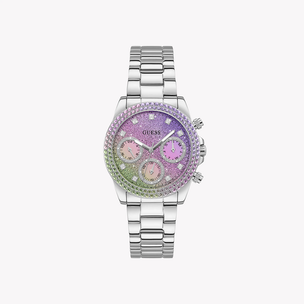Guess Women's Multicolor Dial Watch, Silver Stainless Steel | Gw0483l1 by i-watch