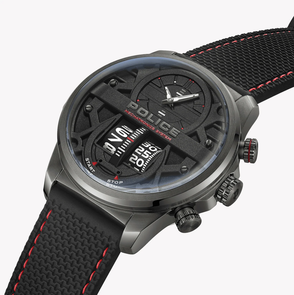 Police Men's Silver Stainless Steel, Black Silicone | Pewjm0006505 by i-watch