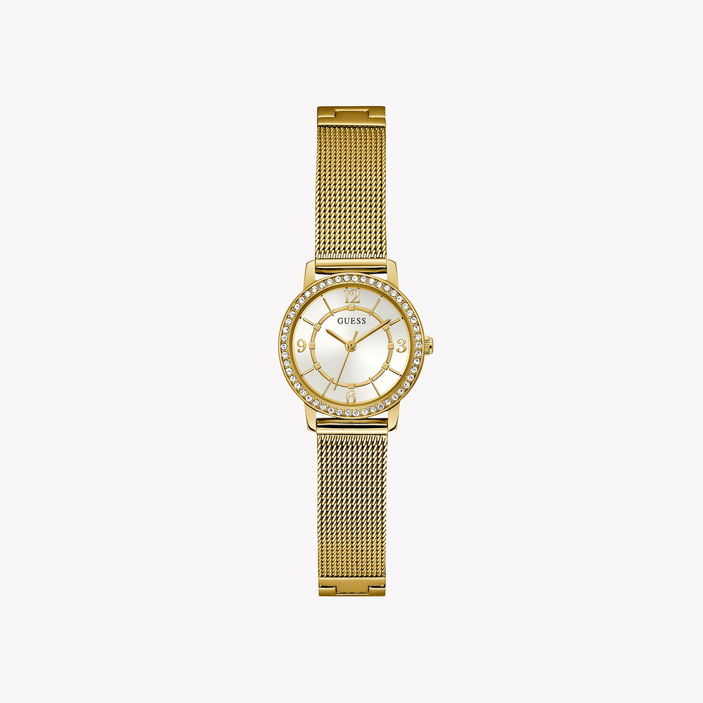 Guess Women's Gold Mesh Watch, White Dial | Gw0534l2 by i-watch