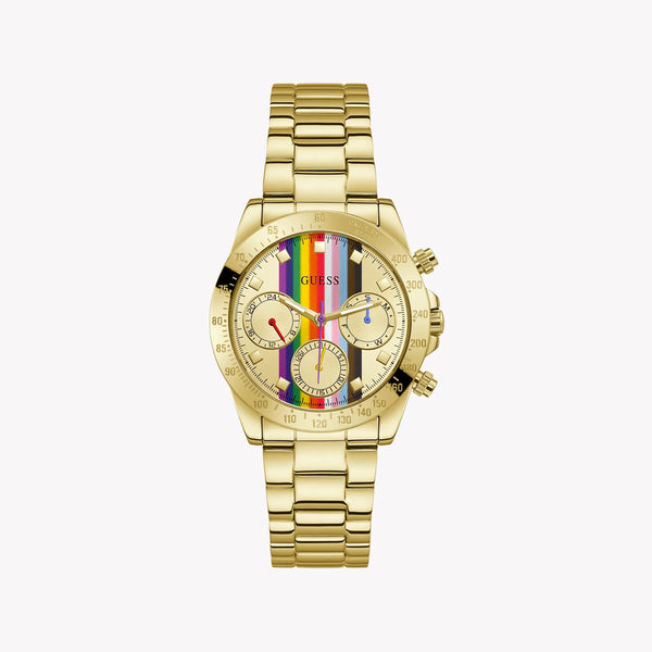 Guess Unisex Gold Stainless Steel, Multicolor Dial | Gw0433l1 by i-watch