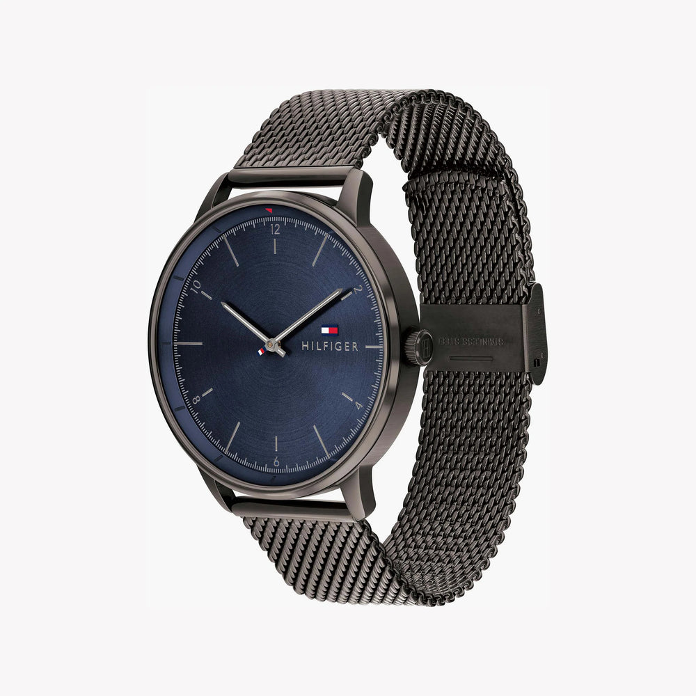 Tommy Hilfiger Men's Grey Stainless Steel Watch, Blue Dial | 1674782 by i-watch