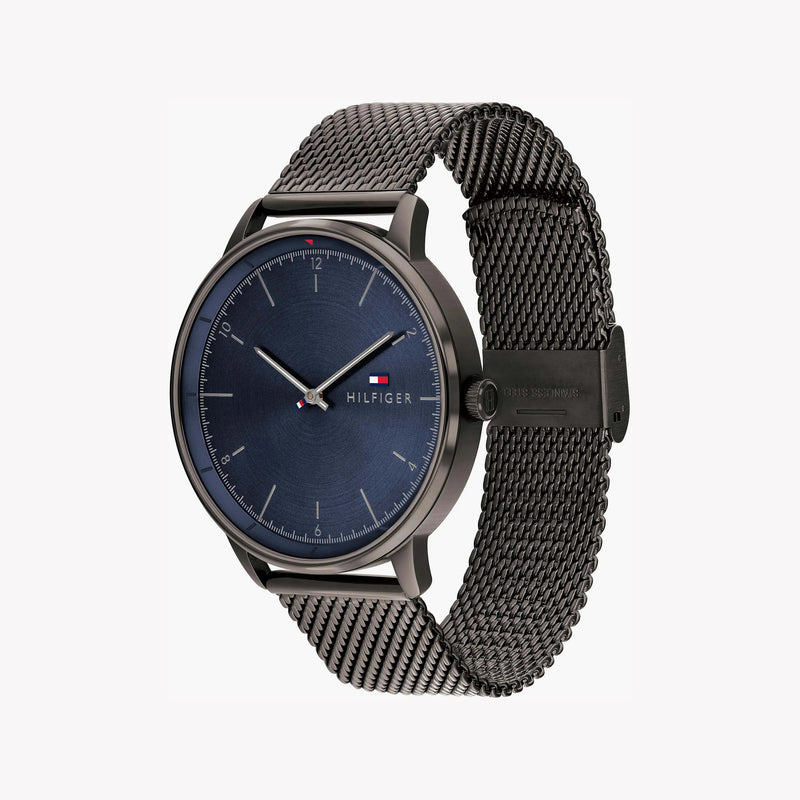Tommy Hilfiger Men's Grey Stainless Steel Watch, Blue Dial | 1674782 by i-watch