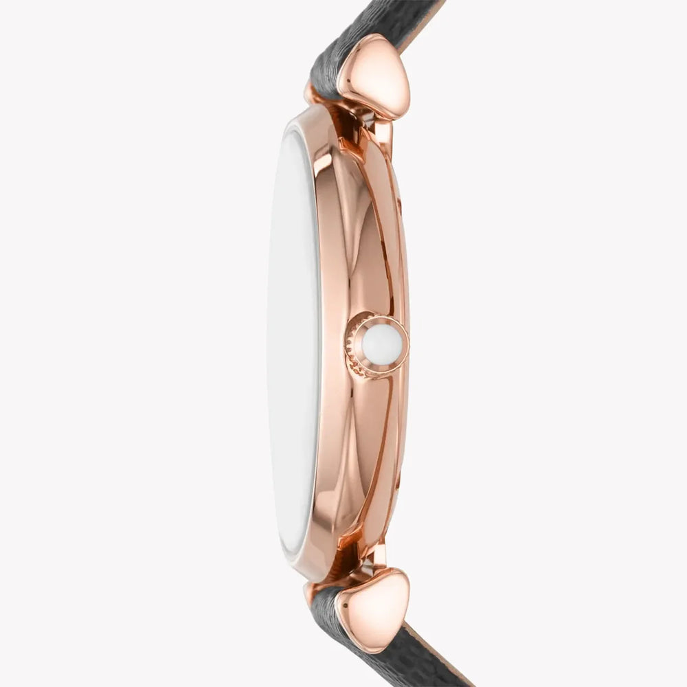 Emporio Armani Women's Rose Gold Watch, Black Leather | Ar11387 by i-watch