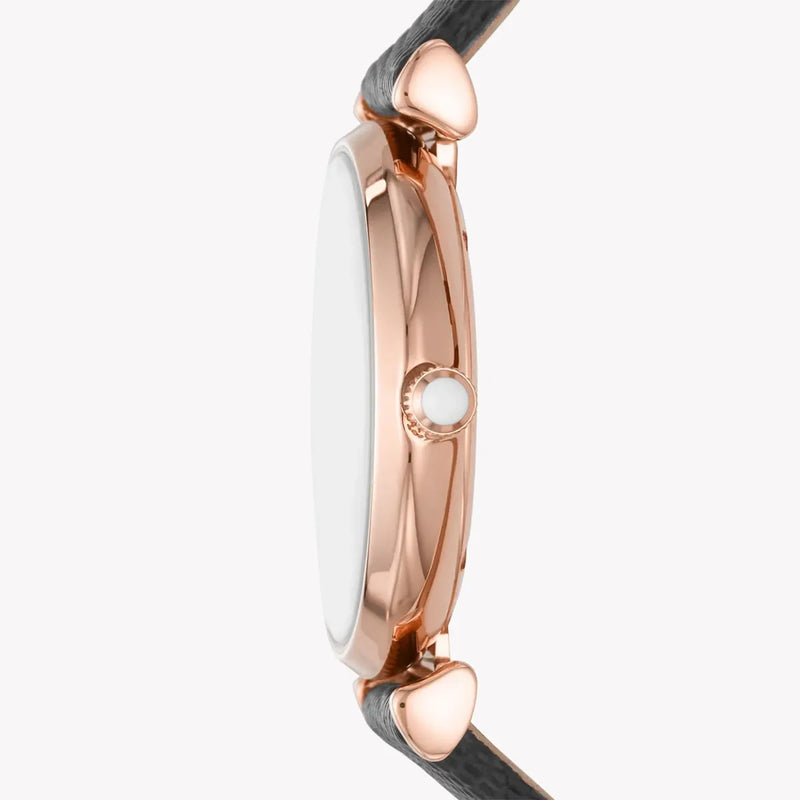 Emporio Armani Women's Rose Gold Watch, Black Leather | Ar11387 by i-watch