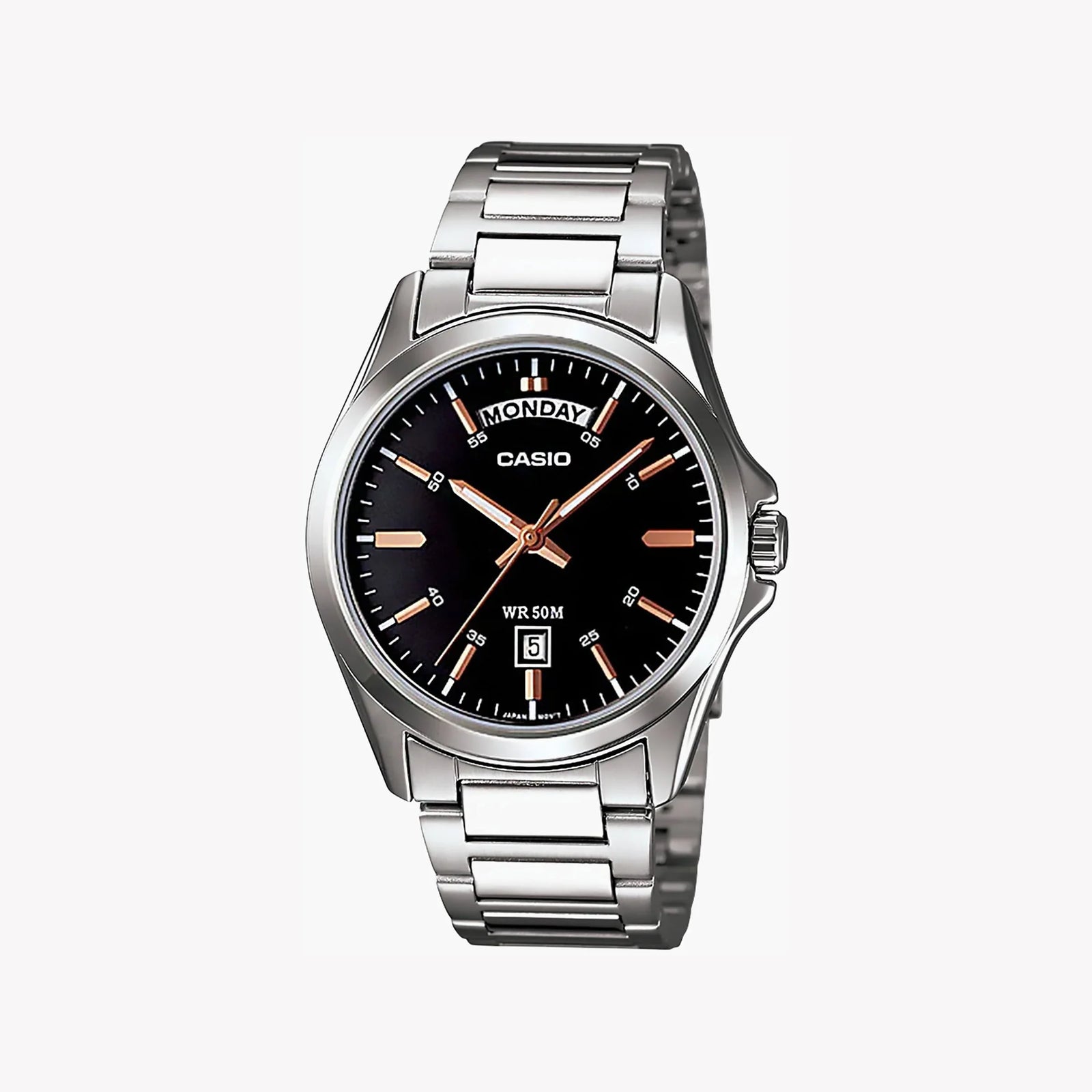 Casio Men's Stainless Steel Watch, Black Dial | Mtp-1370d-1a2vdf by i-watch
