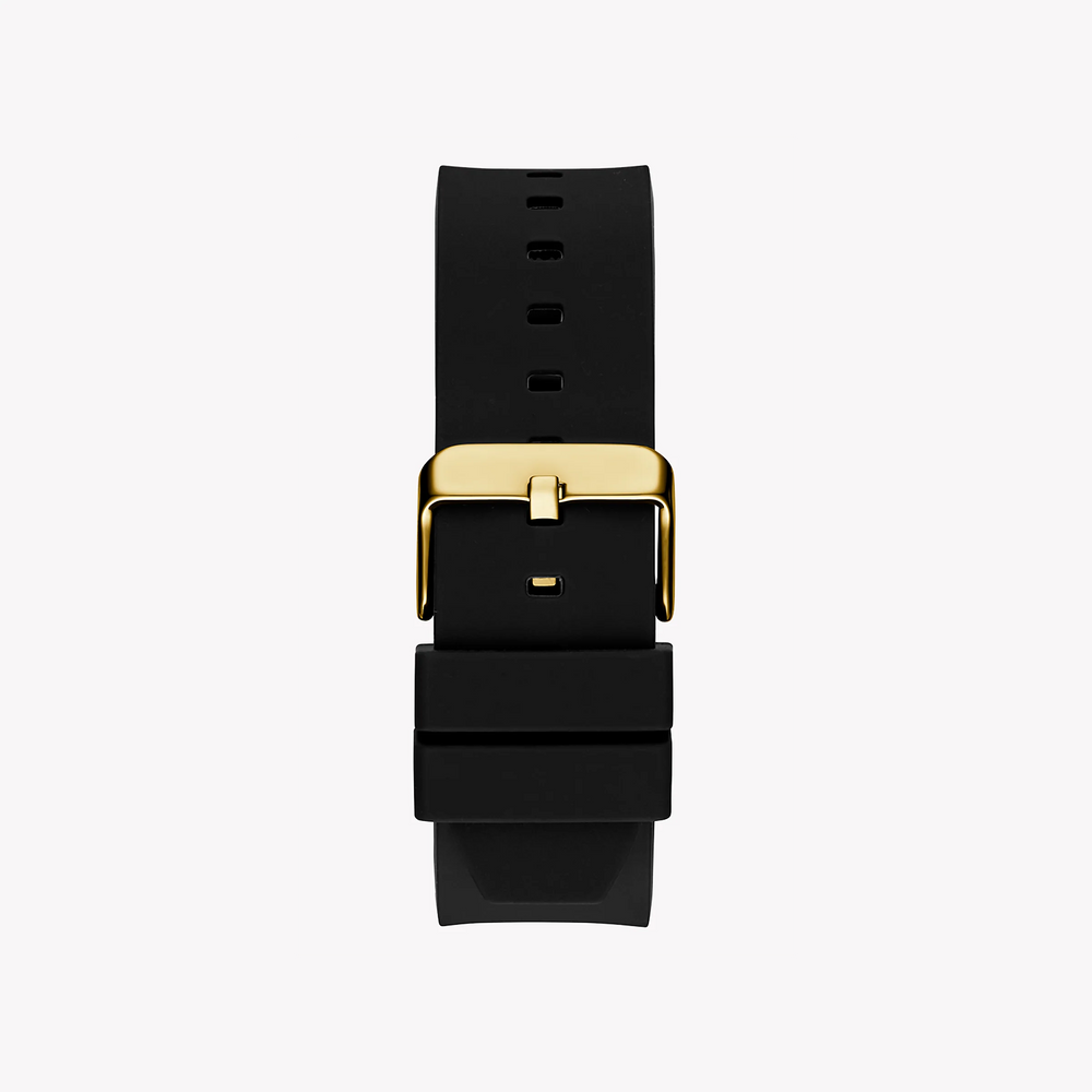Guess Men's Gold Watch, Black Dial, Silicone Band | Gw0569g2 by i-watch