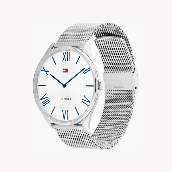 Tommy Hilfiger Men's Silver Stainless Steel Watch, White Dial | 1685266 by i-watch