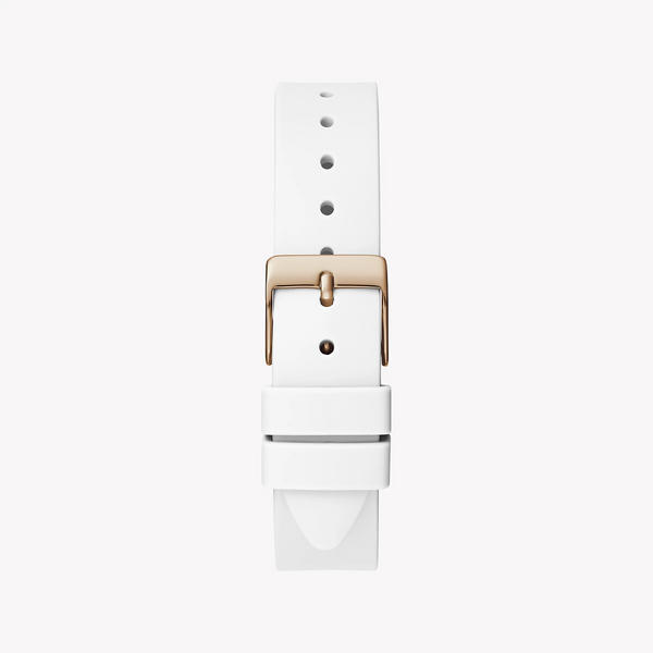 Guess Women's Rose Gold Silicone Watch, White Dial | Gw0678l4 by i-watch
