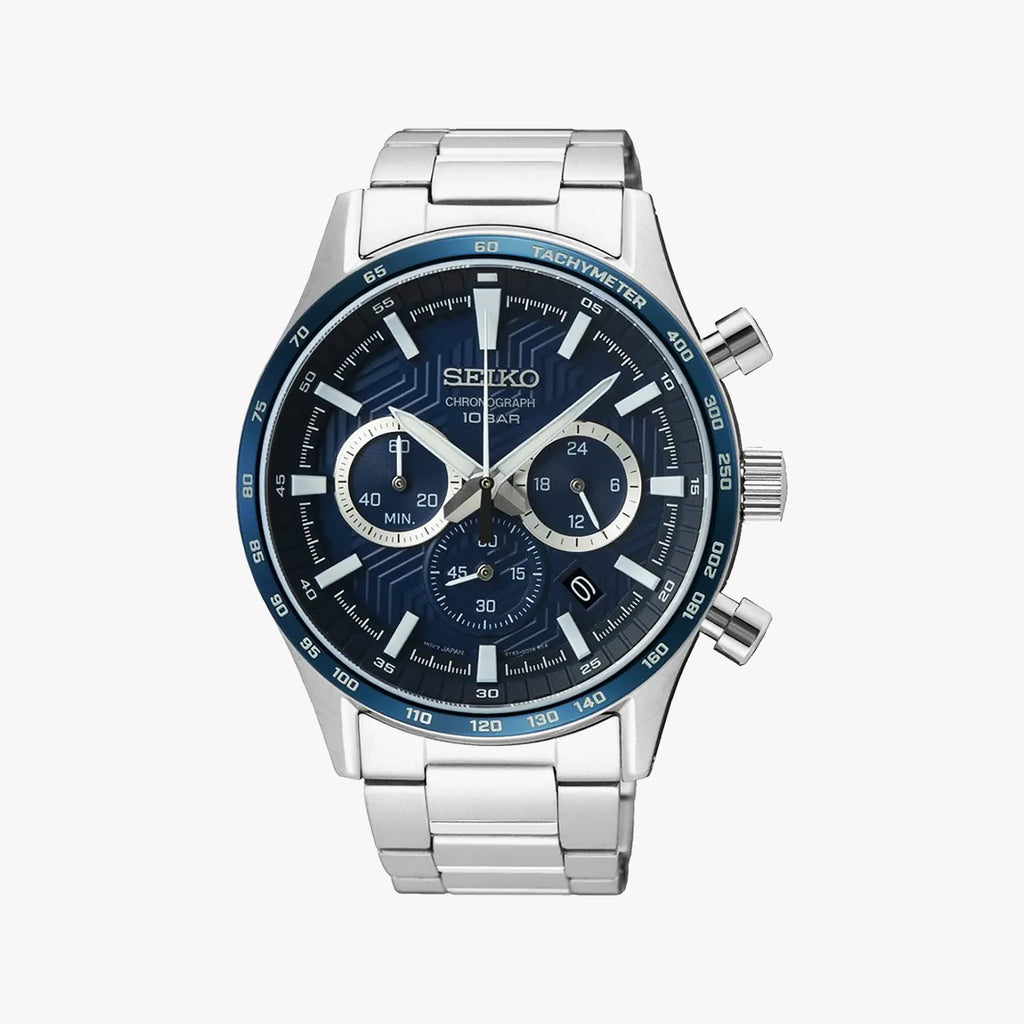 SEIKO SSB445P1 Men's Blue Dial Chronograph Watch - 10 ATM-i-Watch