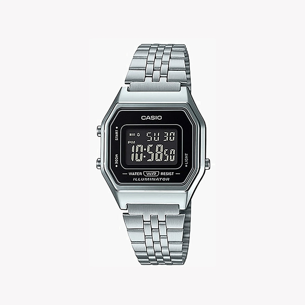 Casio Unisex Silver Stainless Steel Watch, Digital Dial | La680wa-1bdf by i-watch