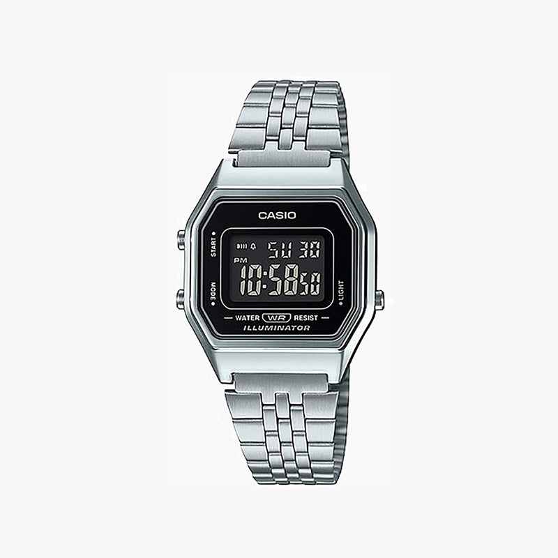 Casio Unisex Silver Stainless Steel Watch, Digital Dial | La680wa-1bdf by i-watch