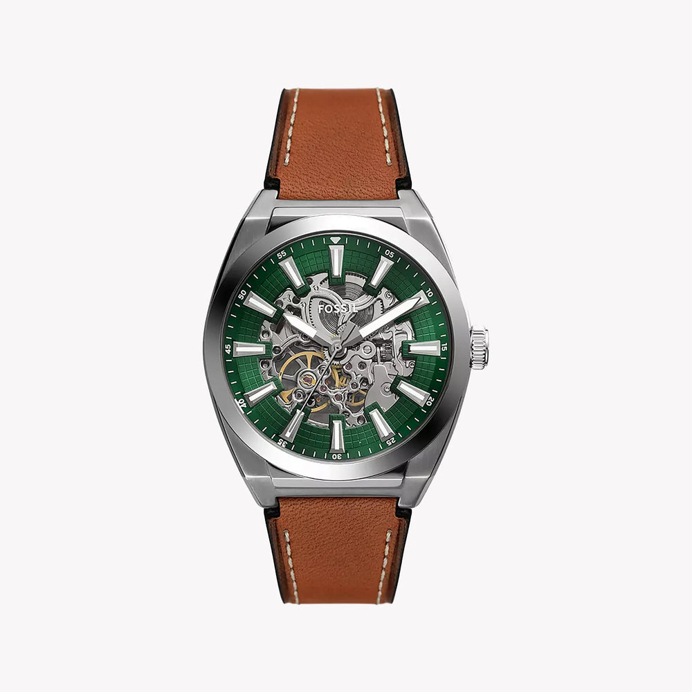 Fossil Men's Silver Stainless Steel, Brown Leather | Me3261 by i-watch