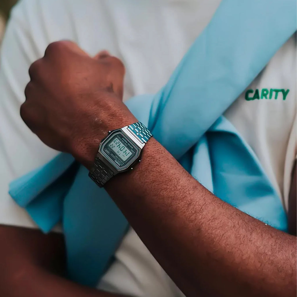 CASIO A158WETB-1AEF TIMELESS ELEGANCE - UNISEX MULTIFUNCTION WRISTWATCH WITH METAL STRAP-i-Watch-4