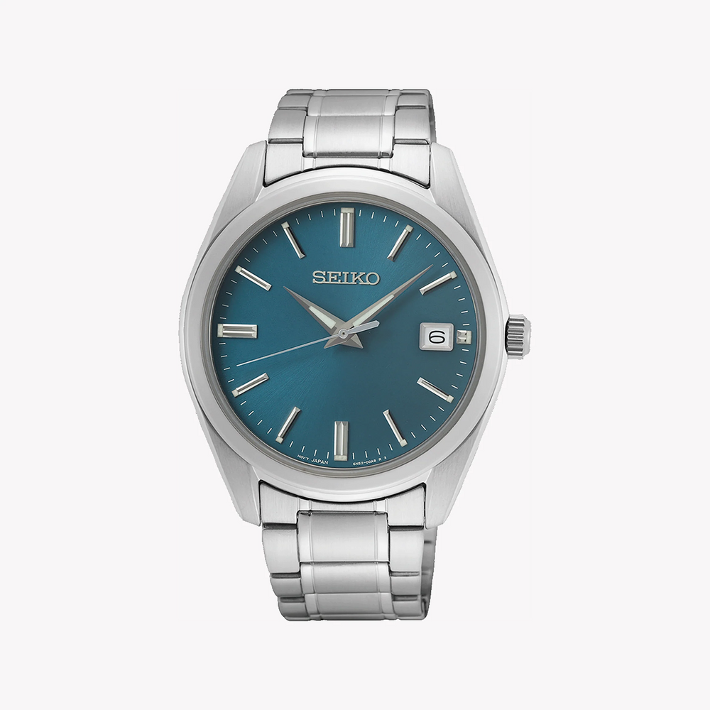 Seiko Men's Silver Stainless Steel Watch, Blue Dial | Sur525p1 by i-watch