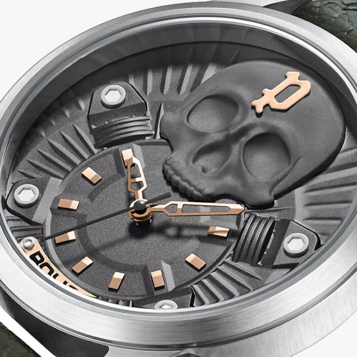 Police Men's Silver Stainless Steel, Black Leather | Pewja2227703 by i-watch
