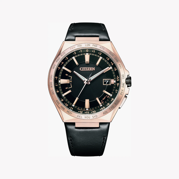 Citizen Eco-Drive Cb0217-04e - Modern Men's Timepiece: Rose Gold & Black Calf Leather by i-watch