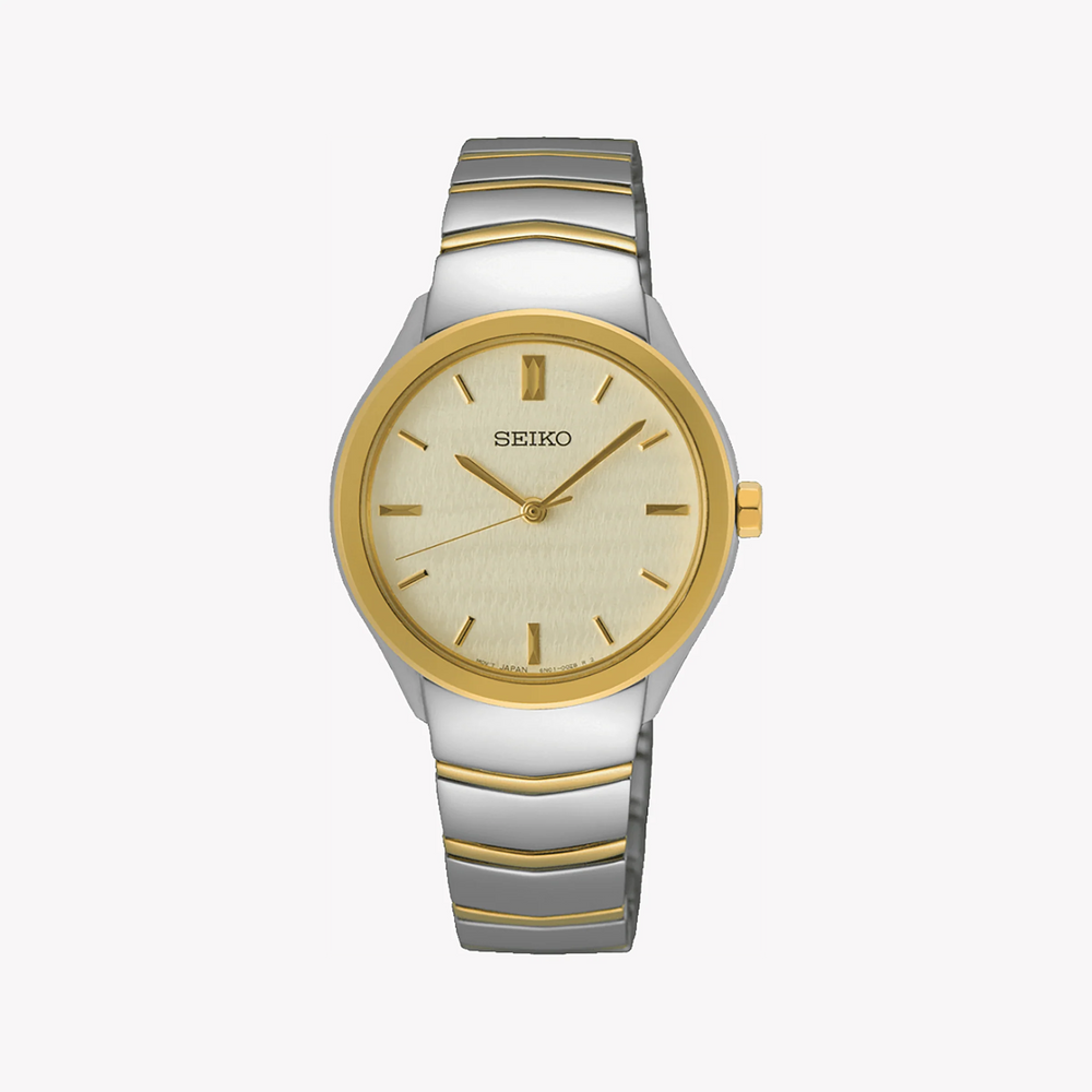 Charming Allure Women's Gold Watch, Beige Dial | Seiko Sur550p1 by i-watch