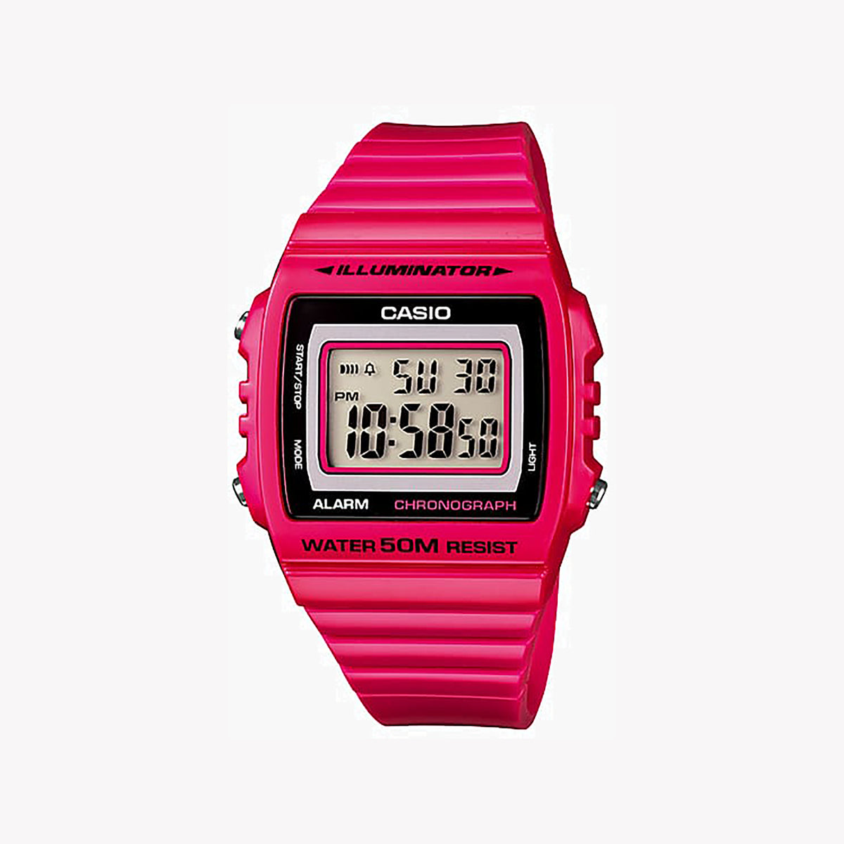 CASIO W-215H-4AVDF SPORTY CHIC - PINK RESIN DIGITAL WATCH for Women, Perfect for Work & Play