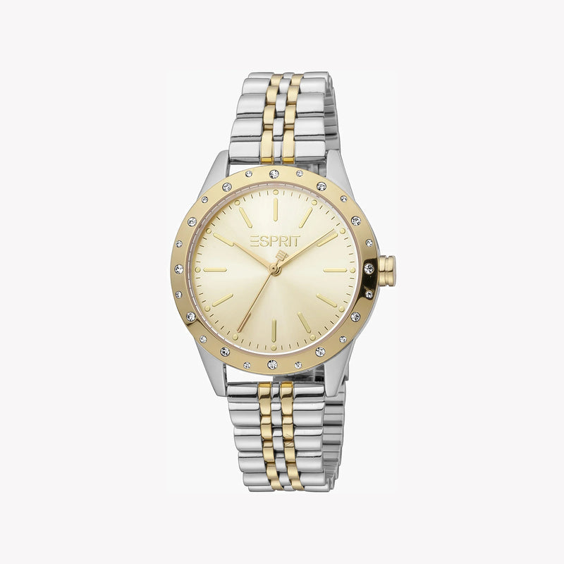 Esprit Women's Silver & Gold Watch, Champagne Dial | Es1l123m0015 by i-watch