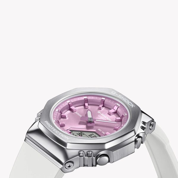 Casio G-Shock Men's Silver Watch, Pink Dial | Gm-S2110-7a6er