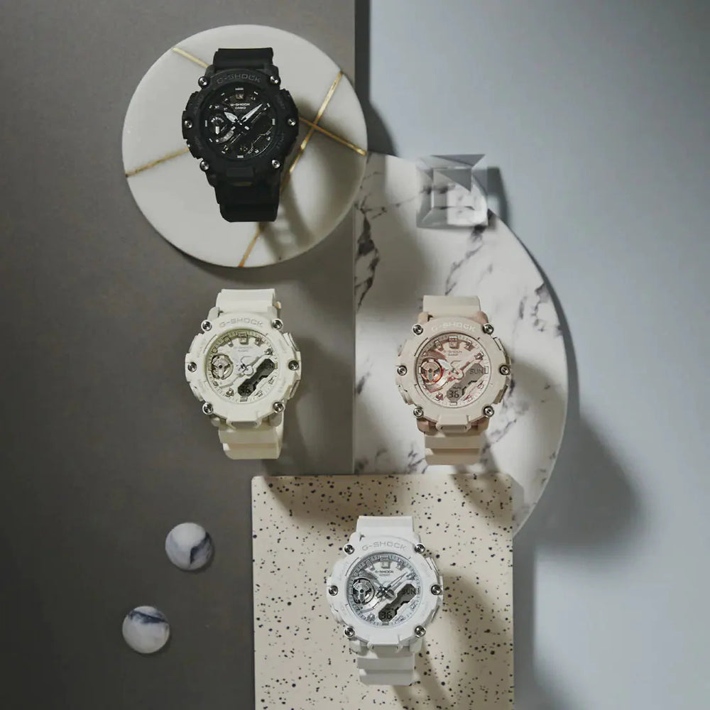 G-Shock Unisex White Resin Watch, Digital Dial | Gma-S2200m-7adr by i-watch