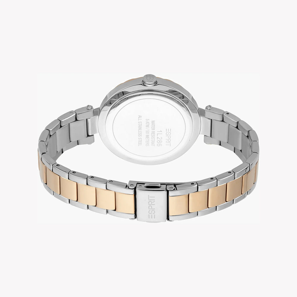 Esprit Women's Watch With Rose Gold Stainless Steel Case And Silver & Rose Gold Stainless Steel Band by i-watch