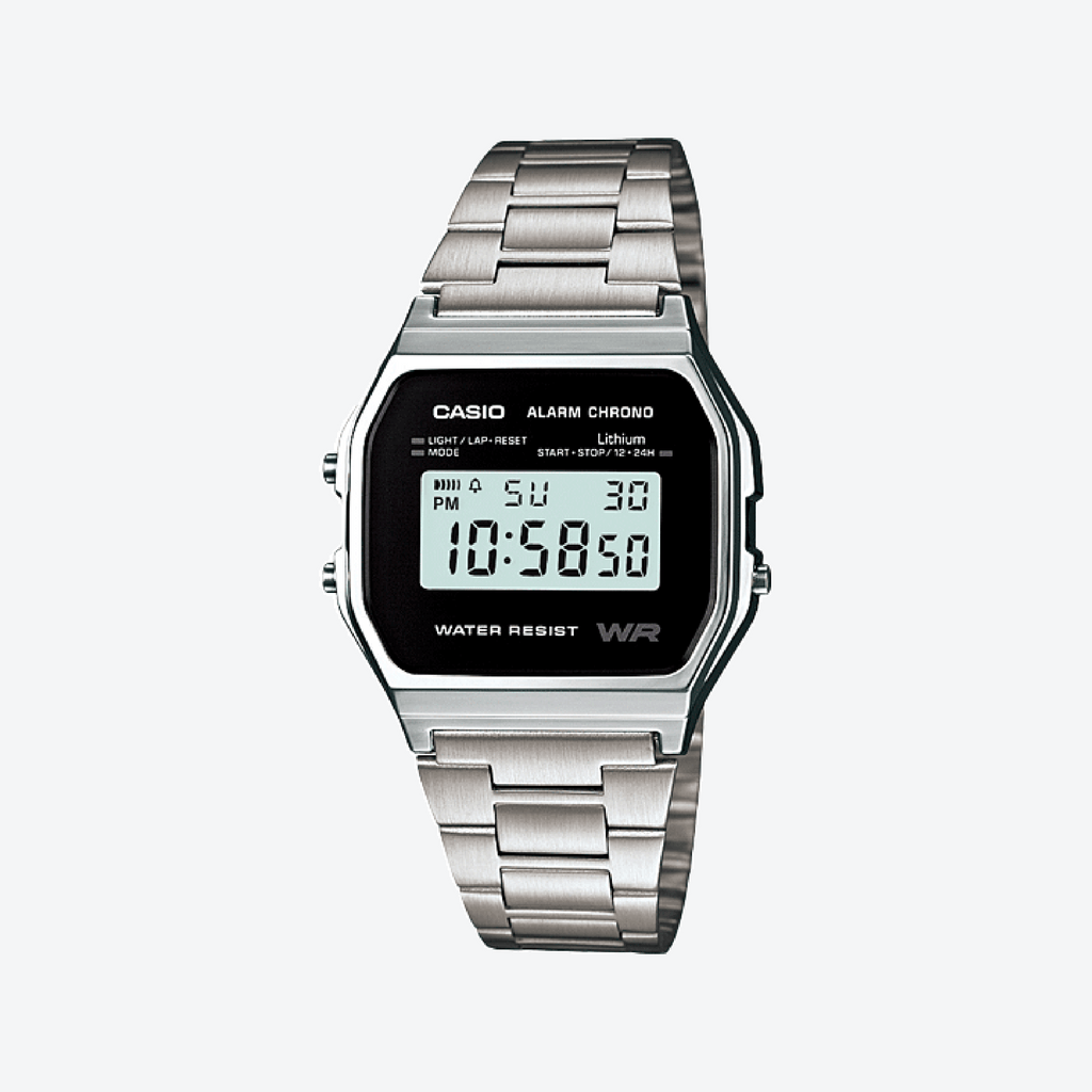 CASIO A-158WEA-1EF - TIMELESS ELEGANCE - SLEEK DIGITAL MEN'S WATCH WITH STAINLESS STEEL BAND