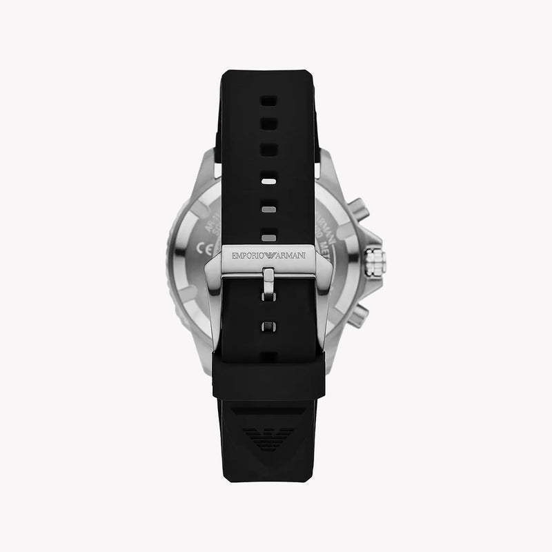 Emporio Armani Men's Silver Watch, Black Silicone Band | Ar11619 by i-watch