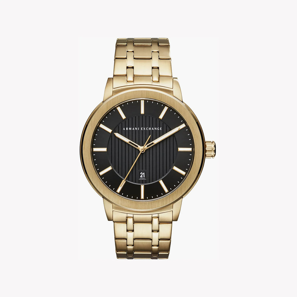 Armani Exchange Men's Gold Watch, Black Dial | Ax1456 by i-watch