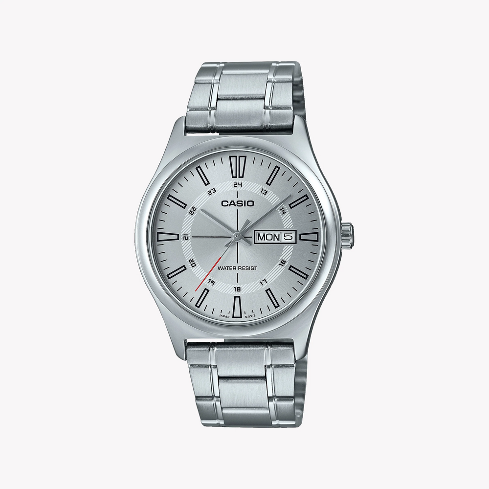 Casio Mtp-V006d-7cudf - Sophisticated Sporty Elegance Men's Analog Watch In Silver Stainless Steel by i-watch