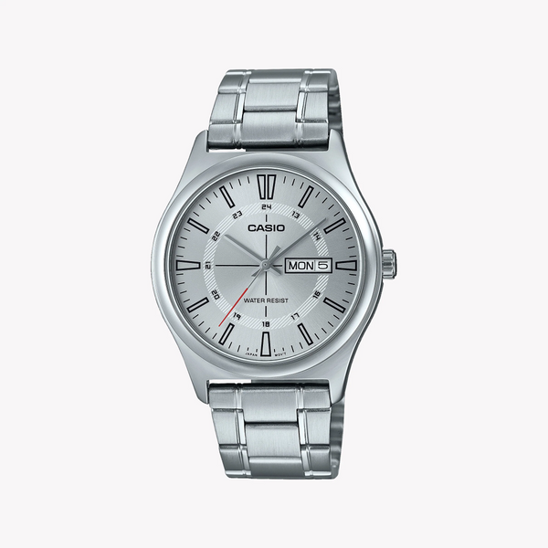 Casio Mtp-V006d-7cudf - Sophisticated Sporty Elegance Men's Analog Watch In Silver Stainless Steel by i-watch