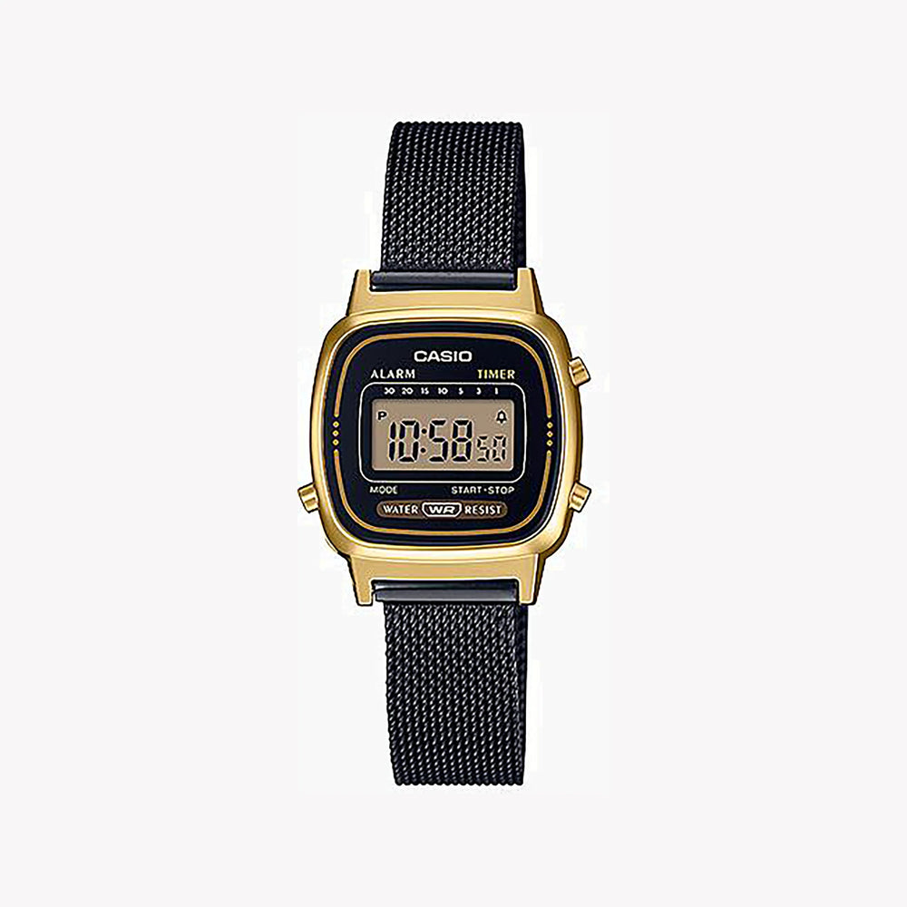 Casio La670wemb-1df Elegant Adventure - Women's Digital Watch With Gold Resin Case & Stylish Mesh Band by i-watch