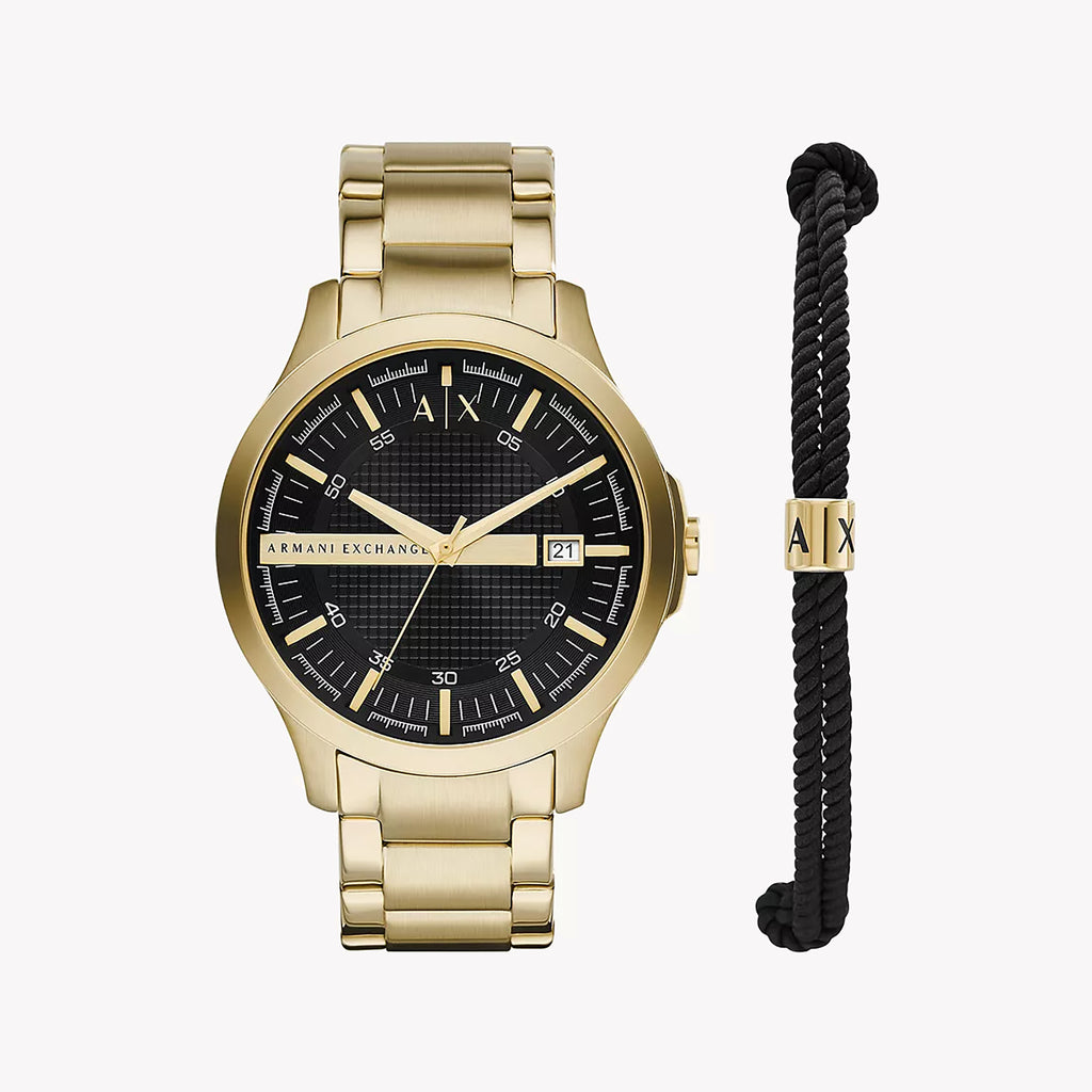 A|X ARMANI EXCHANGE AX7124 - GOLD CLASSIC BLACK DIAL TIMEPIECE FOR MODERN MEN