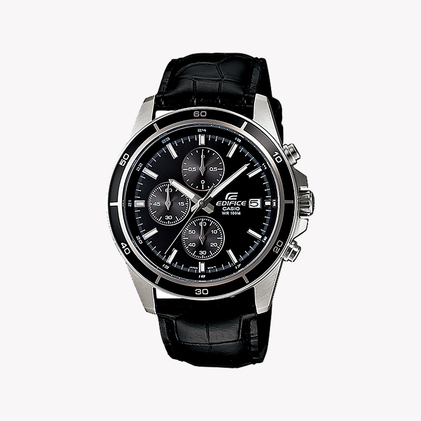 Edifice Men's Silver Watch, Black Dial | Efr-526l-1avuef by i-watch