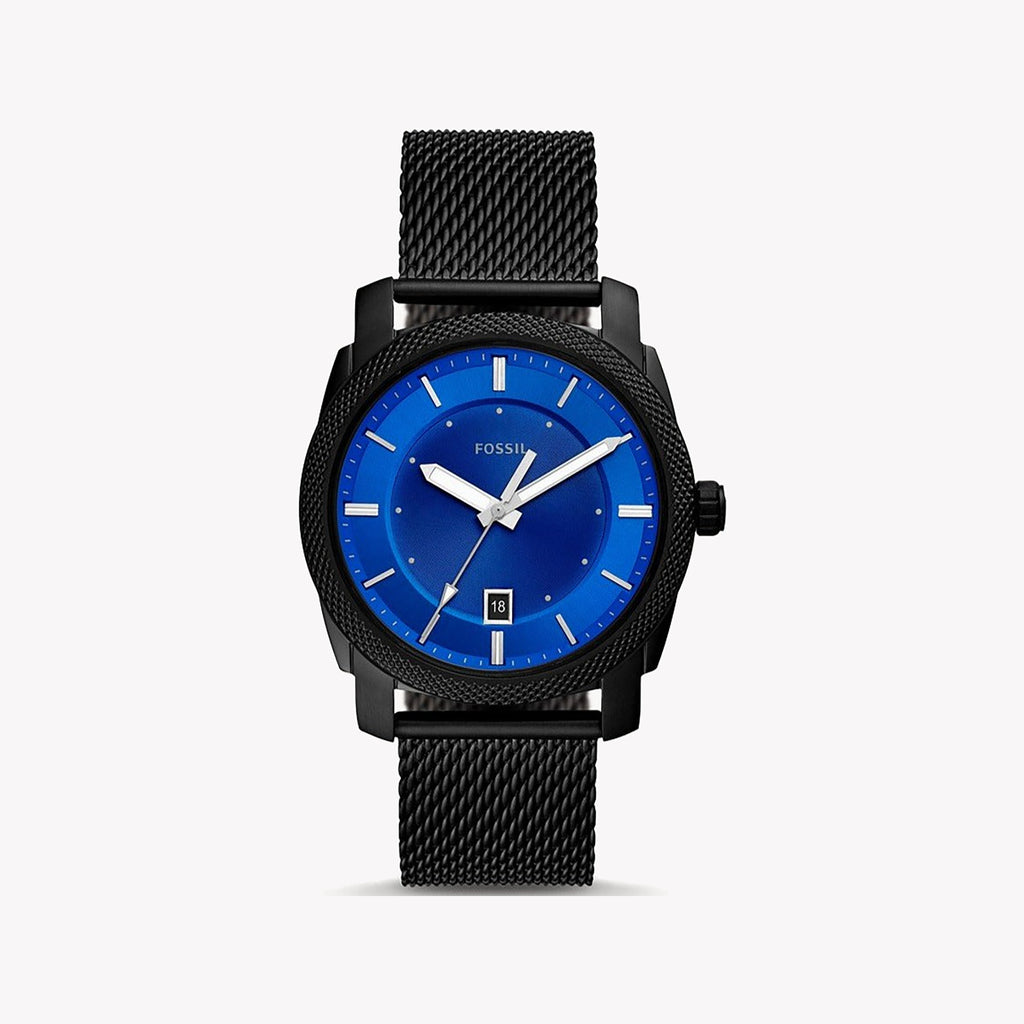 FOSSIL FS5694 BOLD BLACK & BLUE TIMEPIECE - MODERN MEN'S STAINLESS STEEL WATCH