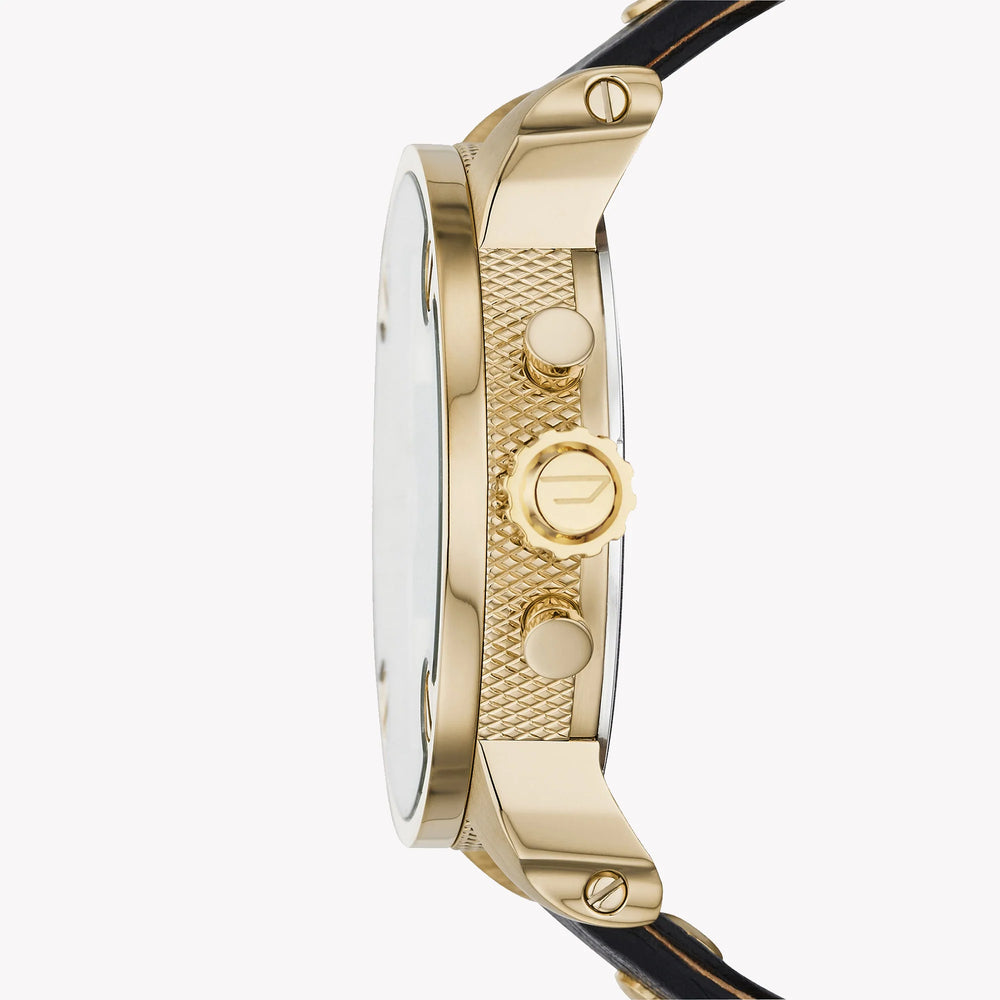 Diesel Men's Gold Watch, Black Leather Band | Dz7363 by i-watch