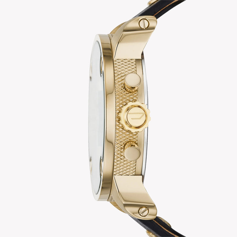 Diesel Men's Gold Watch, Black Leather Band | Dz7363 by i-watch