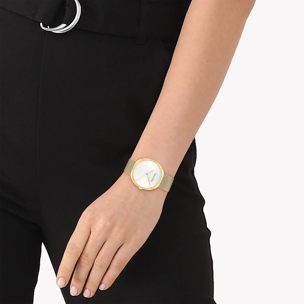Ck Calvin Klein Women's Gold Watch, White Dial | K3m31wzb by i-watch